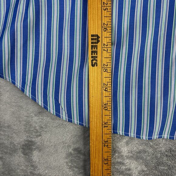 Polo Ralph Lauren Shirt Mens L 16.5 Curham Fit Oxford Button Down Blue Stripe - Picture 5 of 9